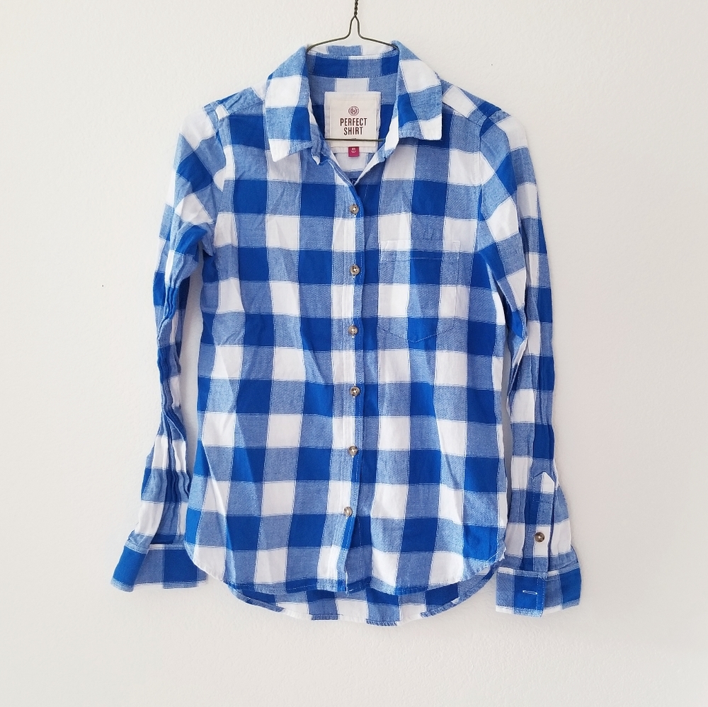 Blue Plaid Shirt XS